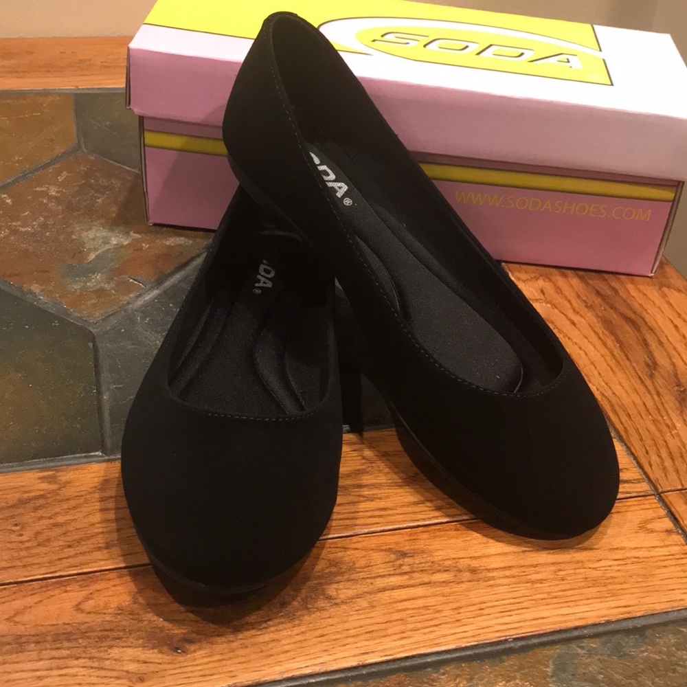 Soda Kreme Black Round Toe Comfortable Ballet Flat